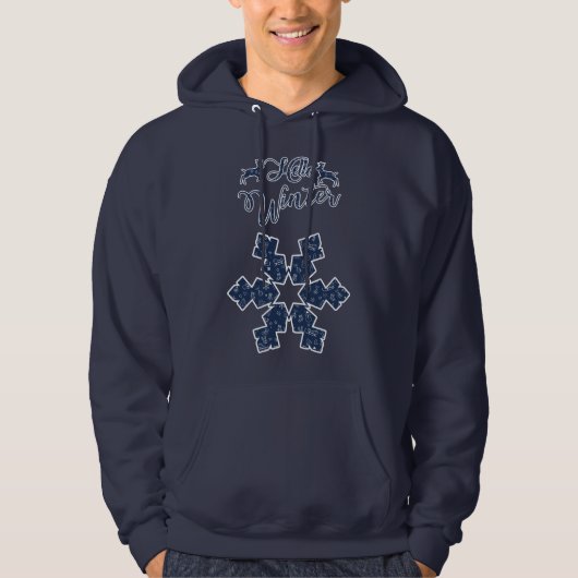 20XX Hallo Winter Holiday Snowflake Pattern Hoodie (Voorkant)