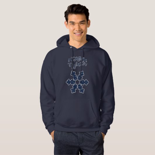 20XX Hallo Winter Holiday Snowflake Pattern Hoodie (Voorkant volledig)
