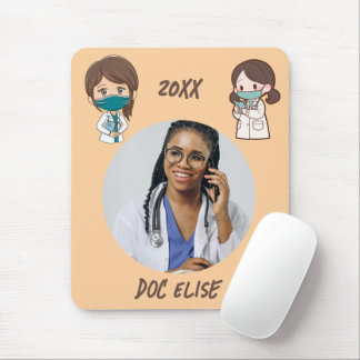 20XX Nieuwjaar Lieve Dokter Naam en Foto Geschenk Muismat