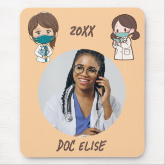 20XX Nieuwjaar Lieve Dokter Naam en Foto Geschenk Muismat