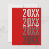 20XX Red Graduation Party Invitations (Devant)