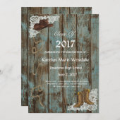 20XX Rustic, Boots & Lace Afstuderen Aankondiging (Voorkant / Achterkant)