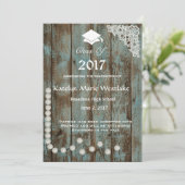 20XX Rustique, dentelle et perles Faire-part de gr (Debout devant)