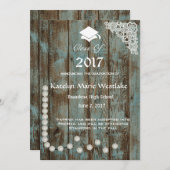 20XX Rustique, dentelle et perles Faire-part de gr (Devant / Derrière)