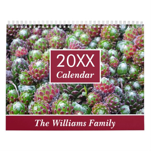 20XX Succulenten Liefhebbers Tuin Gepersonaliseerd Kalender (Hoes)