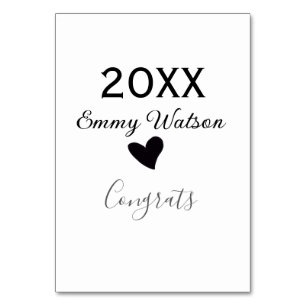 20XX vetgedrukte letter felicitatie afstuderen naa Kaart