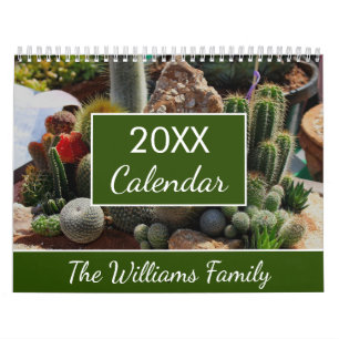 20XX vetplanten Cactus liefhebbers gepersonaliseer Kalender