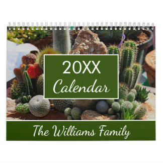 20XX vetplanten Cactus liefhebbers gepersonaliseer Kalender