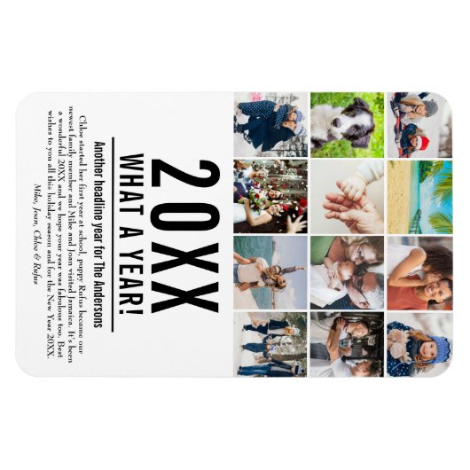 20XX Wat een jaar in review 12 foto vakantie Magneet (Horizontaal)