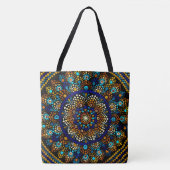 210 - Mandala bleu et or - Sac fourre-tout (Devant)