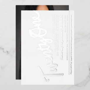 21 21e verjaardag zilver op wit folie uitnodiging