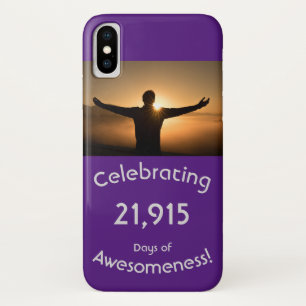 21.915 dagen van geweldigheid verjaardag vieren iPhone x hoesje