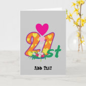 21 ans, 21 aujourd'hui carte d'anniversaire person (Fleur jaune)