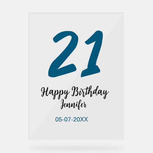 21 ans audacieux lettre bleue simple minimum (Recto)