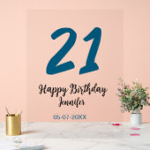 21 ans audacieux lettre bleue simple minimum (Mariage)