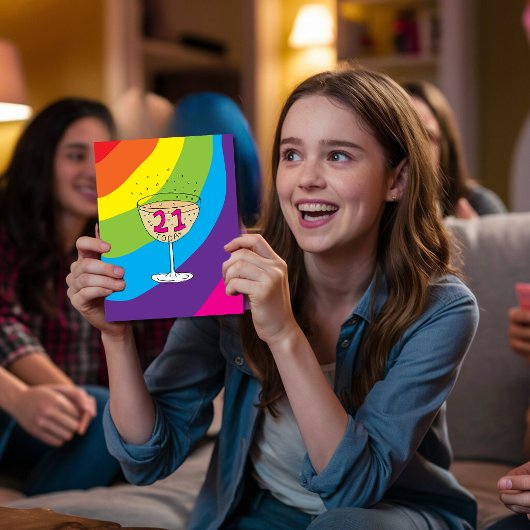 21 Aujourd'hui carte d'anniversaire, vide à l'inté