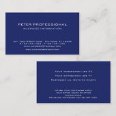 21 Carte de visite professionnel moderne ultramari (Devant / Derrière)