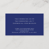 21 Carte de visite professionnel moderne ultramari (Dos)