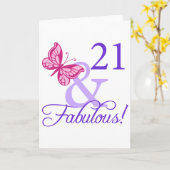 21 en feestdag kaart (Gele Bloem)