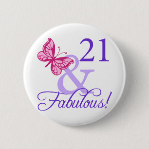 21 en feestdag ronde button 5,7 cm