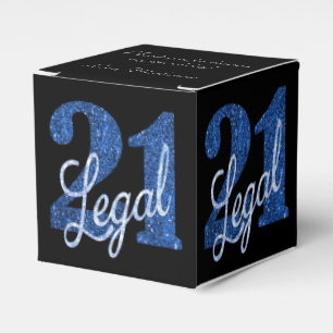 21 en juridische Blue Glitter Custom 21st Birthda Bedankdoosjes