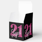 21 en juridische | Fun Pink Faux Glitter 21e verja Bedankdoosjes (Geopend)
