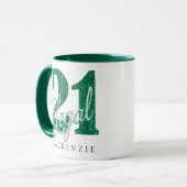 21 en juridische | Groene Faux Glitter 21e verjaar Mok (Voorkant links)