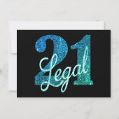 21 en juridische | Ombre Blauw en Groen Foto Keeps Kaart (Achterkant)