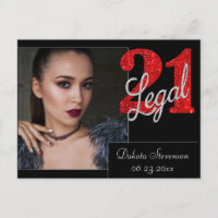 21 en juridische | Red Faux Glitter Foto Dank u
