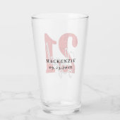 21 en juridische | Rode faux glitter 21e verjaarda Glas (Achterkant)