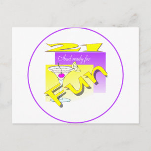 21 en klaar voor de lol briefkaart