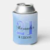 21 en legaal blauw blikjeskoeler (Blikje Achterkant)