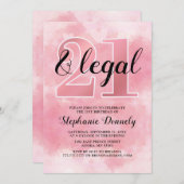 21 et invitation juridique rose (Devant / Derrière)