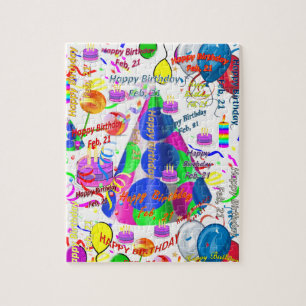 21 februari, Birthday Jigzaag Puzzle Legpuzzel