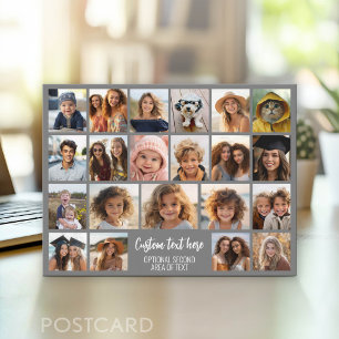 21 Foto Collage Raster - 2 Tekstvakken - grijs wit Briefkaart