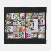 21 Foto collage - Raster met extra tekst - zwart Fleece Deken (Voorkant (Horizontaal))