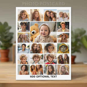 21 Fotocollage - Aangepaste tekst - Zwart en wit Briefkaart