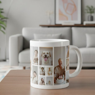 21 Fotocollage Familie Gepersonaliseerd Extra Grote Beker
