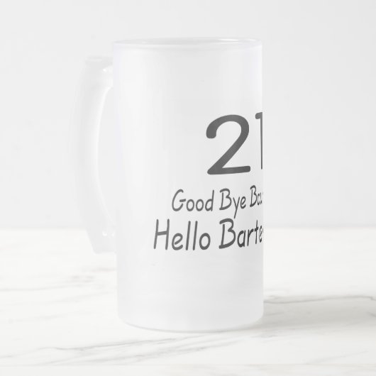 21 Goedendaags Bouncer Hallo Bartender (Blk) Matglas Bierpul (Voorkant links)