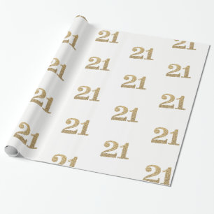 21 GOUD GLITTERNUMMER glamoureuze sprankelende ver Cadeaupapier