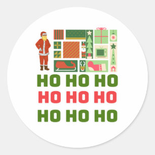 21.Ho Ho Ho Santa claus lacht om vrolijk kerstfees Ronde Sticker