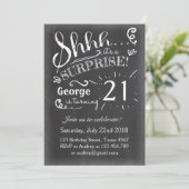21 Invitation surprise à l'anniversaire Chalkboard (Debout devant)