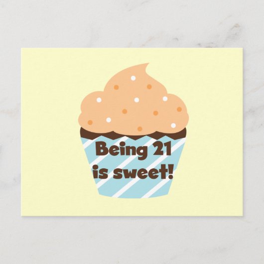 21 is Sweet Birthday T-shirts en cadeautjes Briefkaart (Voorkant)