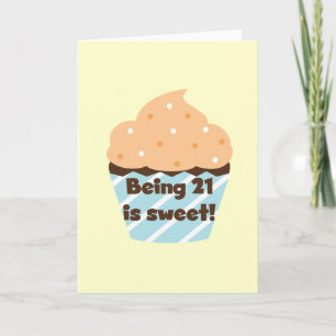 21 is Sweet Birthday T-shirts en cadeautjes Kaart