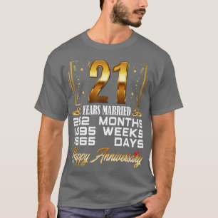21 jaar gehuwd Funny 21st Wedding Jubileum T-shirt