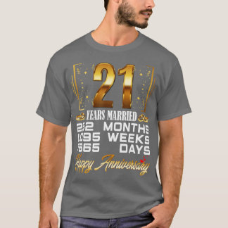 21 jaar gehuwd Funny 21st Wedding Jubileum T-shirt