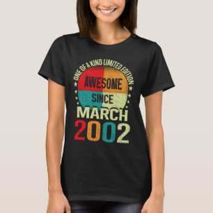 21 jaar Geweldige sinds maart 2002 21e geboorte T-shirt