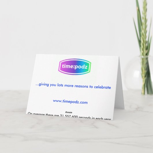 21 jaar oud / 21ste verjaardag (seconden) kaart (Achterkant)