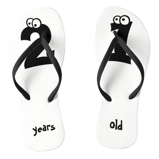 21 jaar oud Fun Black en White Numbers Birthday Teenslippers (Voetbed)