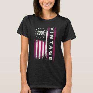 21 Jaar Oud  Vintage 2001 Amerikaanse Vlag 21e Ver T-shirt